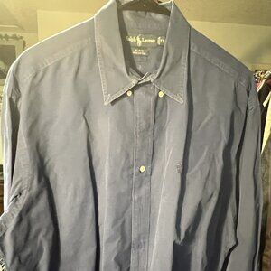 Ralph Lauren Navy Blue Blake 100% Cotton Long-Sleeve Button-Up SZ XL